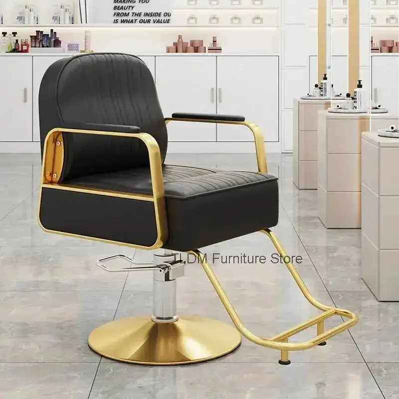 Professional Luxury Cosmetic Chair Barber Chair Salon Barber Stool Reclining Styling Hair Cadeira De Barbeiro Salon Furniture