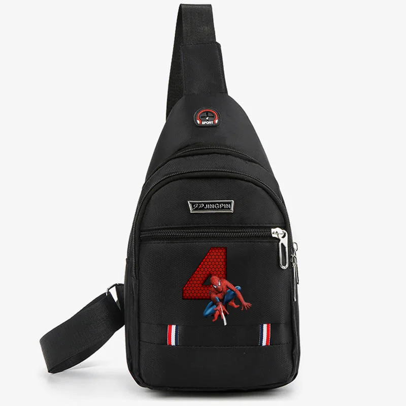 Sac de poitrine Spider-man Smile Hero pour homme, porte-bonheur, sac messager numéro 1-9, sac de sport multifonctionnel, initié unique, sacs tendance décontractés