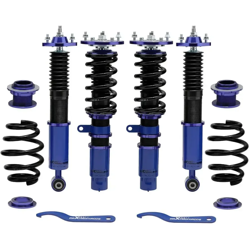 

Height Adjustable Suspension Kit for E46 316i-330i, 1998-2006, Blue Lowering Kit with Preset Damping Shocks