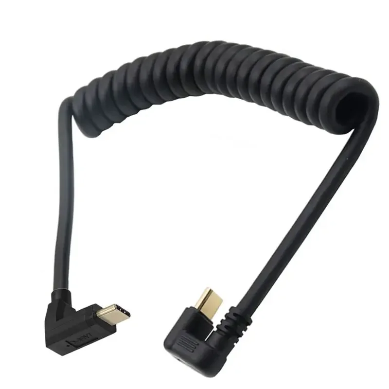 مطلية بالذهب زاوية مزدوجة نوع C ذكر إلى كابل على شكل حرف U ، شحن البيانات ، تمتد ، 10Gbps ، 4K ، 60Hz ، USB 3.1 ، USB 3.1 #6