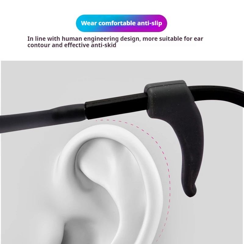 2025 anti drop ear hook buckle support Glasses silicone anti slip ear tips colorful macaron colored silicone ear tips view 3