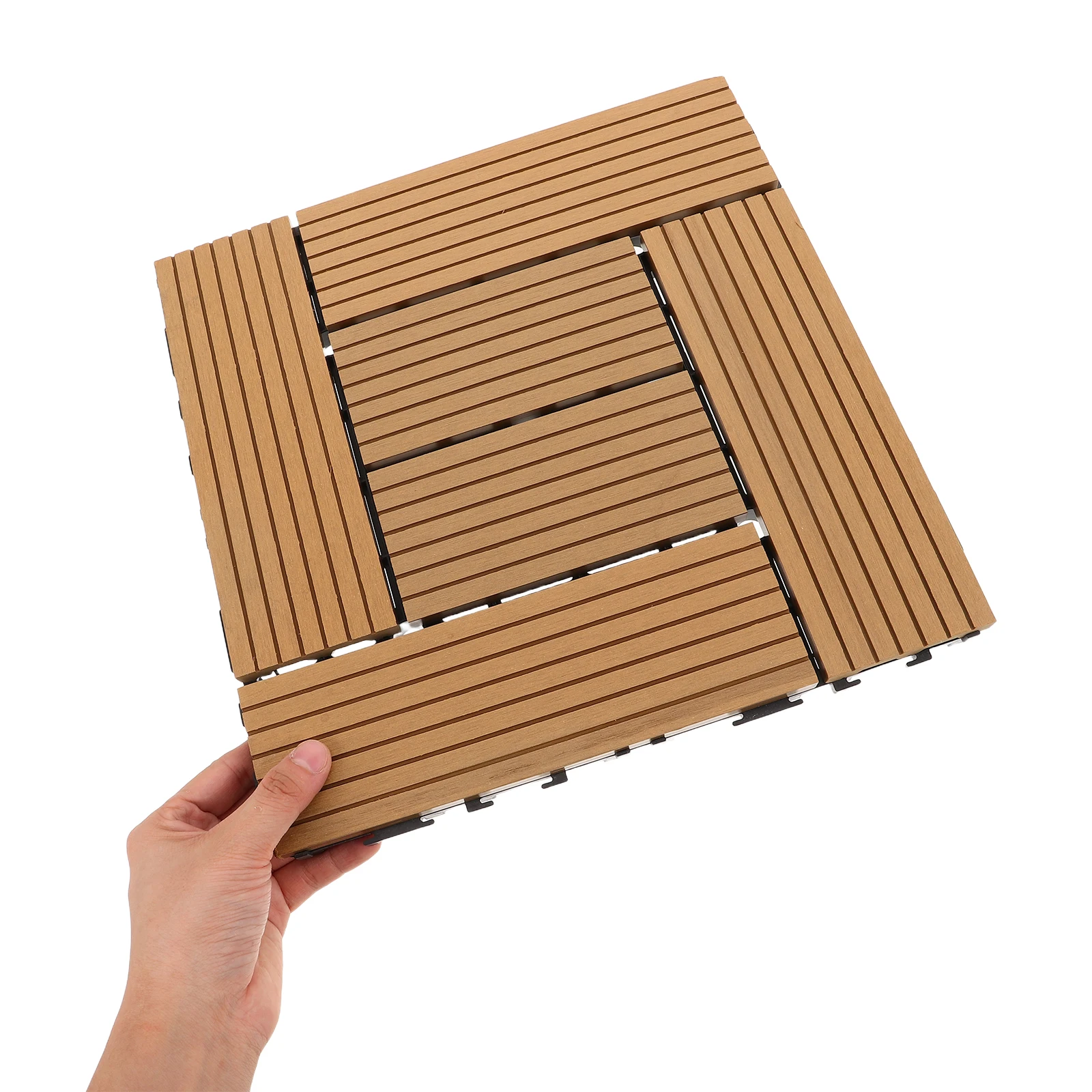 

30.5X30.5X2Cm Plastic Interlocking Deck Tiles Imitation Wood Grain Outdoor Balcony Patio Garden Flooring Slip Resistant Easy Diy