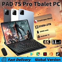 2025 Global Version PAD 7S Pro Snapdragon 8GEN3 Android 14 Tablet 11 Inch HD 22 GB+2 TB 20000 mAh 5G Dual SIM Wifi Tables PC