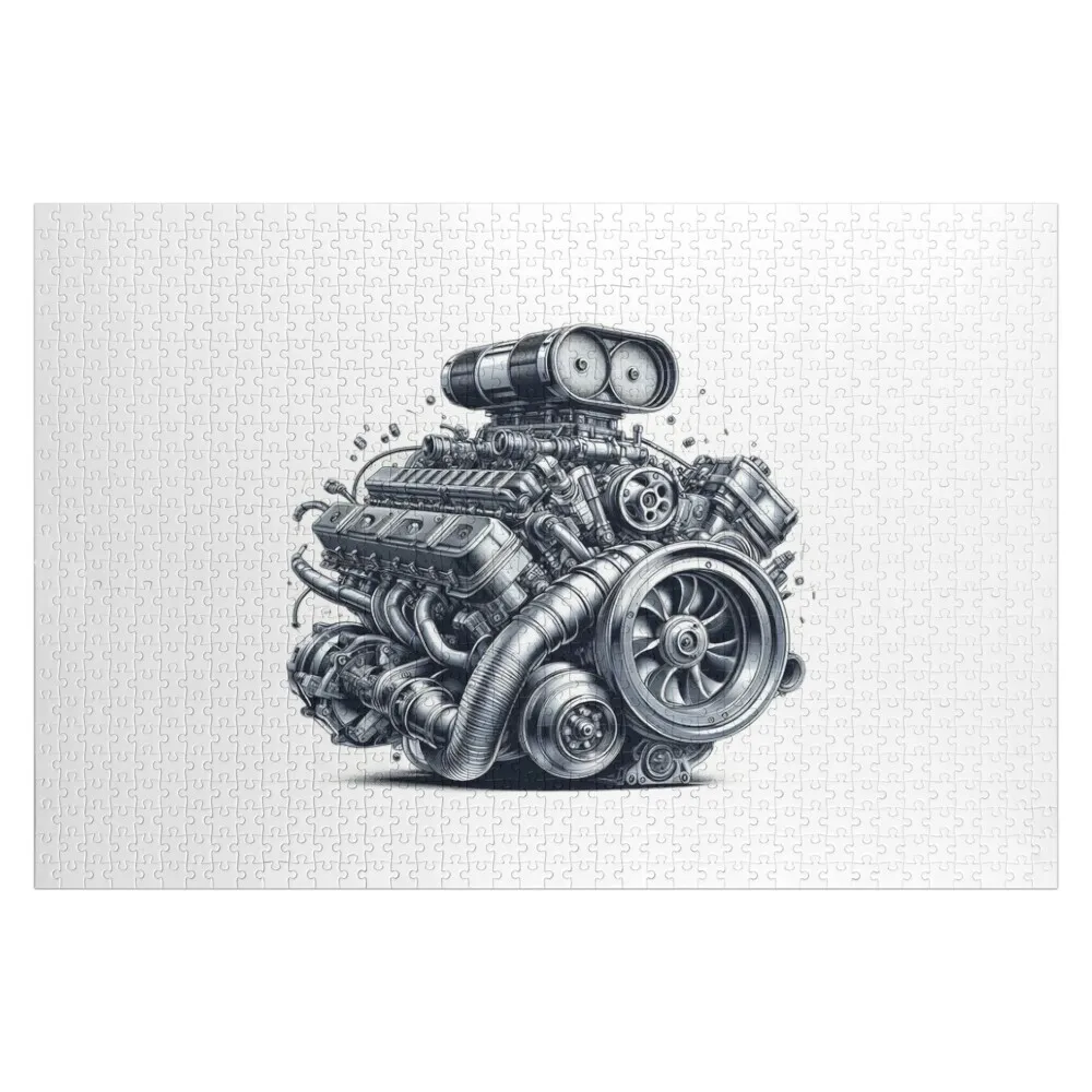 V8 Engine Jigsaw Puzzle Personalized For Kids Christmas Toys Custom Name Child Toy Baby Wooden Puzzle