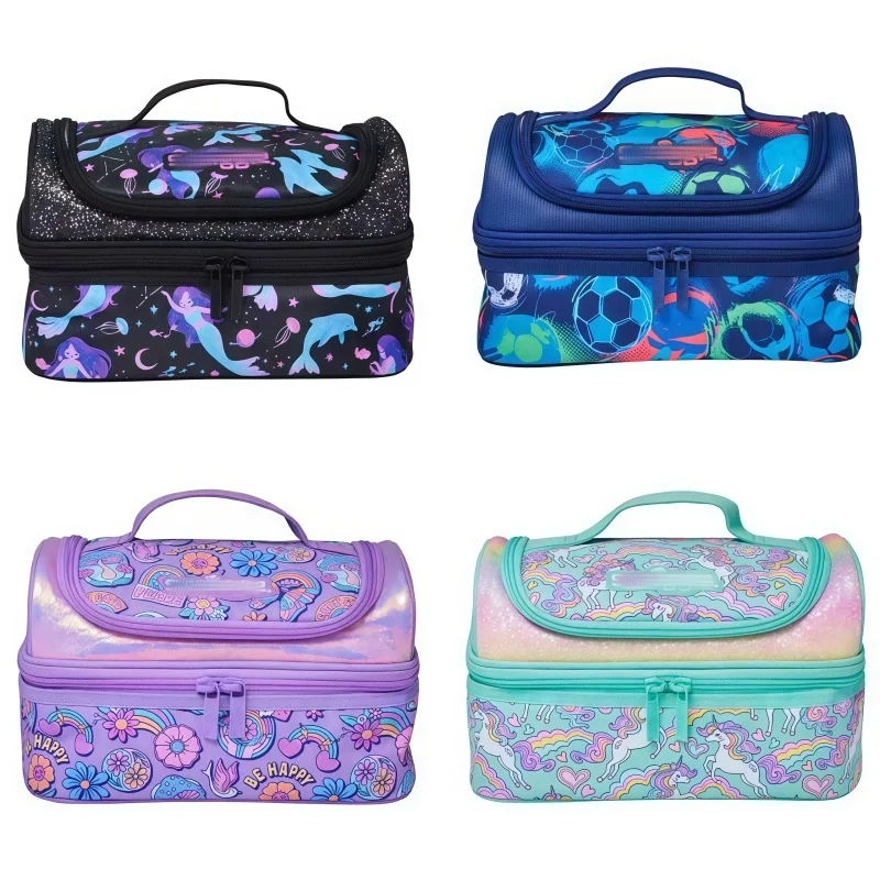 

Австралийская двухслойная сумка-бенто и коробка для завтрака, студенческая водонепроницаемая и изолированная большая сумка для еды, многофункциональные праздничные подарки