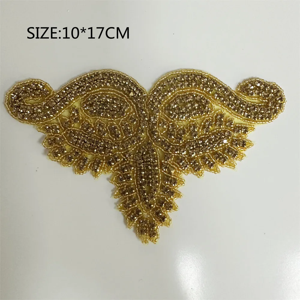1 Stück AB Silber Strass-Applikation Blumen-Patch zum Aufbügeln/Aufnähen Hochzeitskleid-Accessoires zur Kleiderdekoration – Detail 6