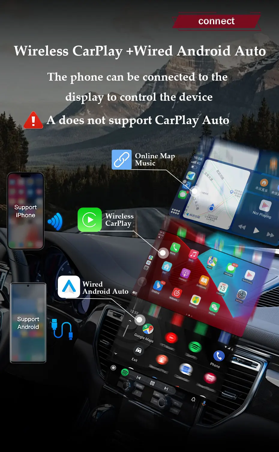 Android 16 Autoradio für VW Volkswagen Golf 3 1991 1992 1993 LHD Wireless Carplay Multimedia Android Auto Radio 4G BT DSP Stereo – Detail 6