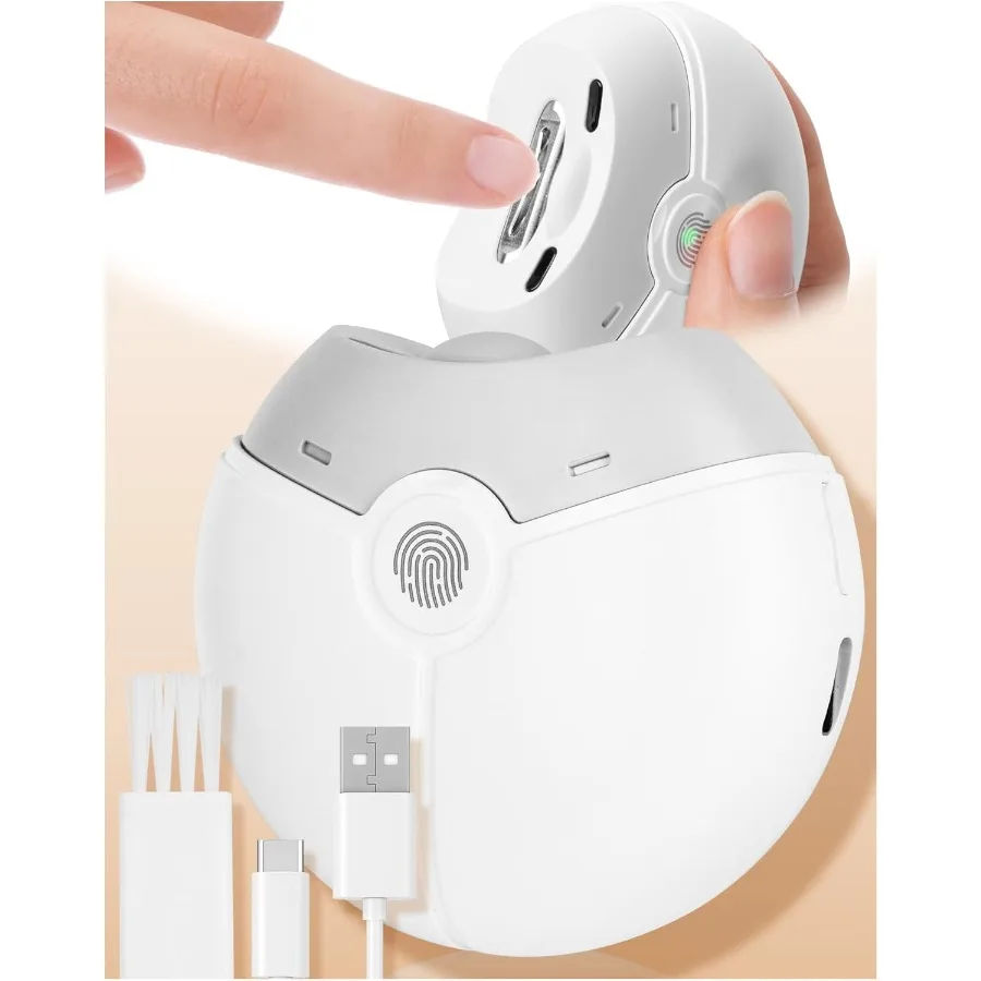 

Electric Automatic Nail Clipper Trimmer 2 in 1 with Nail Clip Storage Rechargeable Premium HeavyDuty Quiet Nail Polisher with S