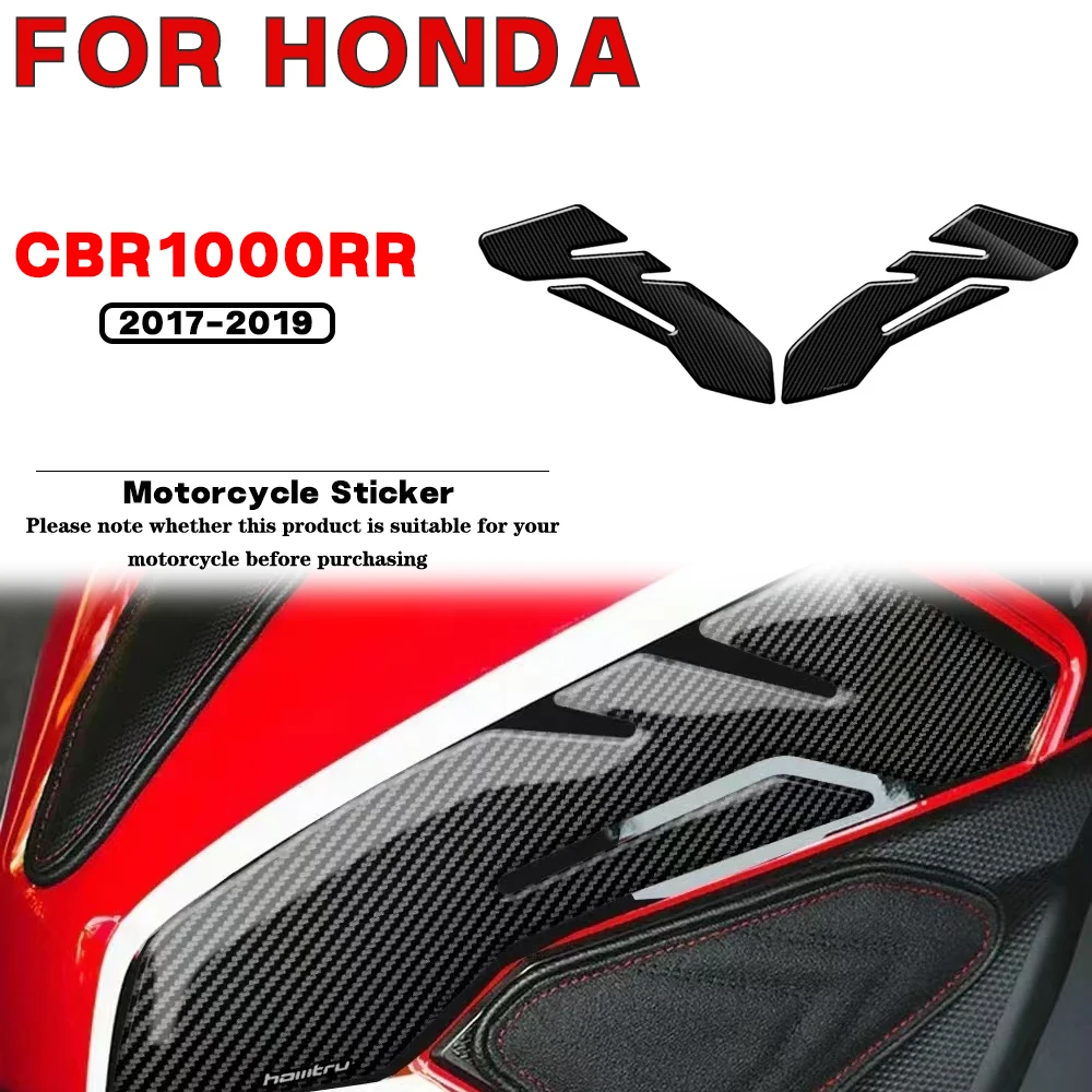 

For HONDA CBR1000RR 2017 2018 2019 Motorcycle Side Fuel Tank Pad Knee Decal Protection Sticker 3D Carbon