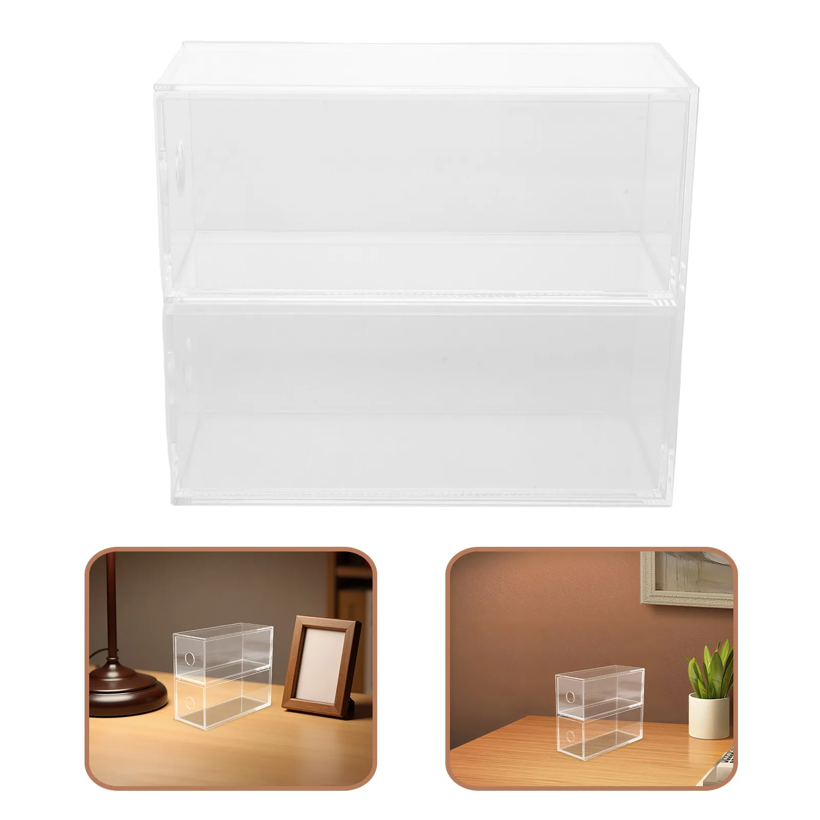 Clear Display Case Mini Action Figures Display Cube Desktop Showcase Protection Box for Lapel Pins Medals Pin Badge Collection