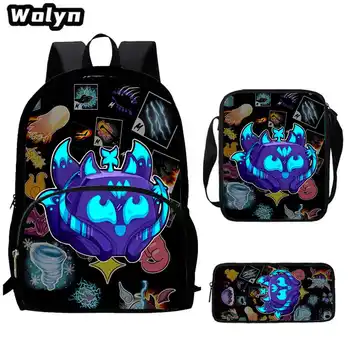 Blox 인쇄 과일 백팩, 숄더백, 필통 포함 학교 가방, 1-4 학년 학생용 인쇄 책 가방, 3 개 세트 