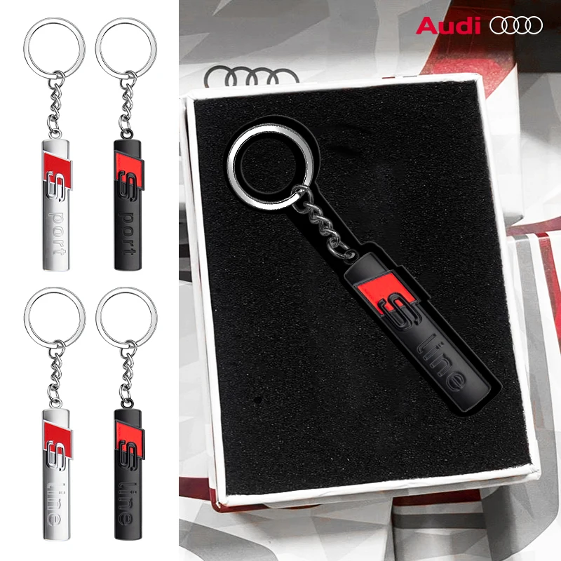 Car Accessory 3D Metal Epoxy Keyring Keychain Key Chain Holder For Audi SLine Q3 Q5 Q7 A3 A4 B5 B7 B9 A5 RS3 RS4 RS5 8P 8V 8L A6