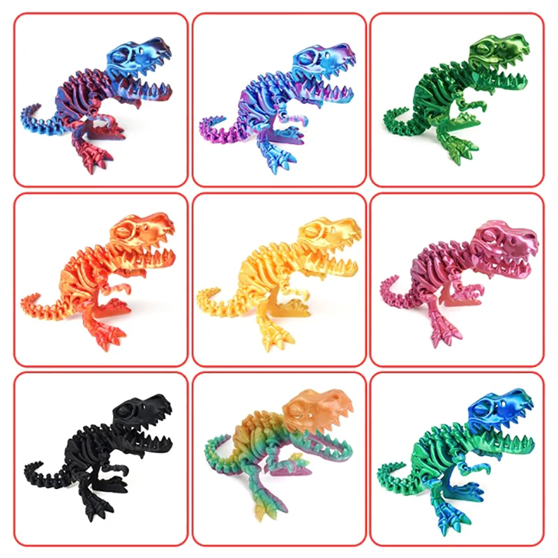 3D Printing Flexible And Movable Joints Tyrannosaurus Rex Dinosaur Skeleton Dragon Transformation Ornament Handmade Gift Decor