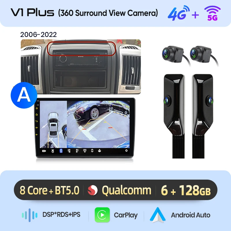 Junsun 9 inch Android 15 autoradio voor Fiat Ducato Peugeot Boxer 2 Citroen Jumper 2 2006-2023 voor Apple CarPlay Auto IPS scherm stereo multimediaspeler automotive slimme intelligente systemen 2 Din