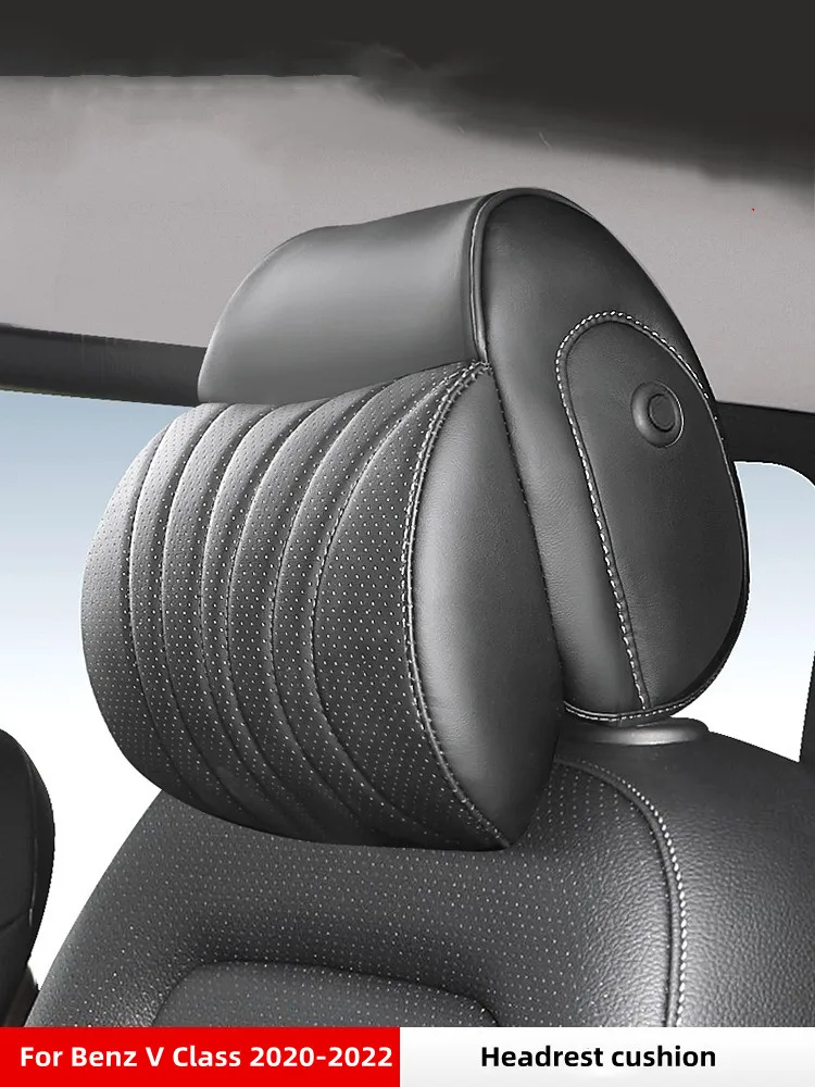 For Mercedes Benz V Class 2020-2022 W447 Headrest Cushion Neck Pillow Leather Full Surrounded Car Seat Head Neck Rest Pad