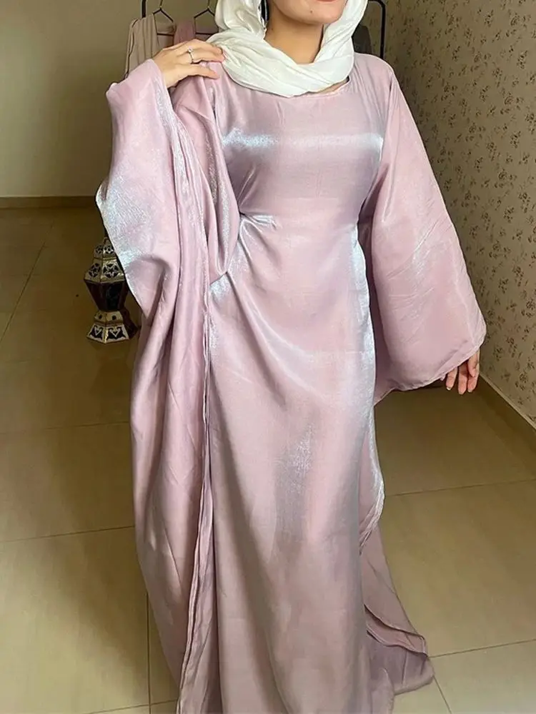 Ramadan Eid Satin Abaya Turkey Islam Muslim Maxi Dress Prayer Clothes Women Kaftan Kebaya Caftan Marocain Robe Femme Musulmane