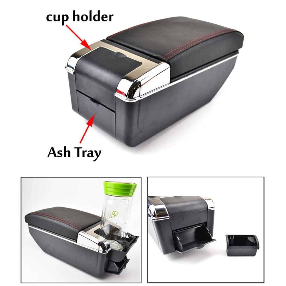 For Opel Corsa D 2013 2014 Storage Box Armrest Car Styling Dual Layer Vauxhall