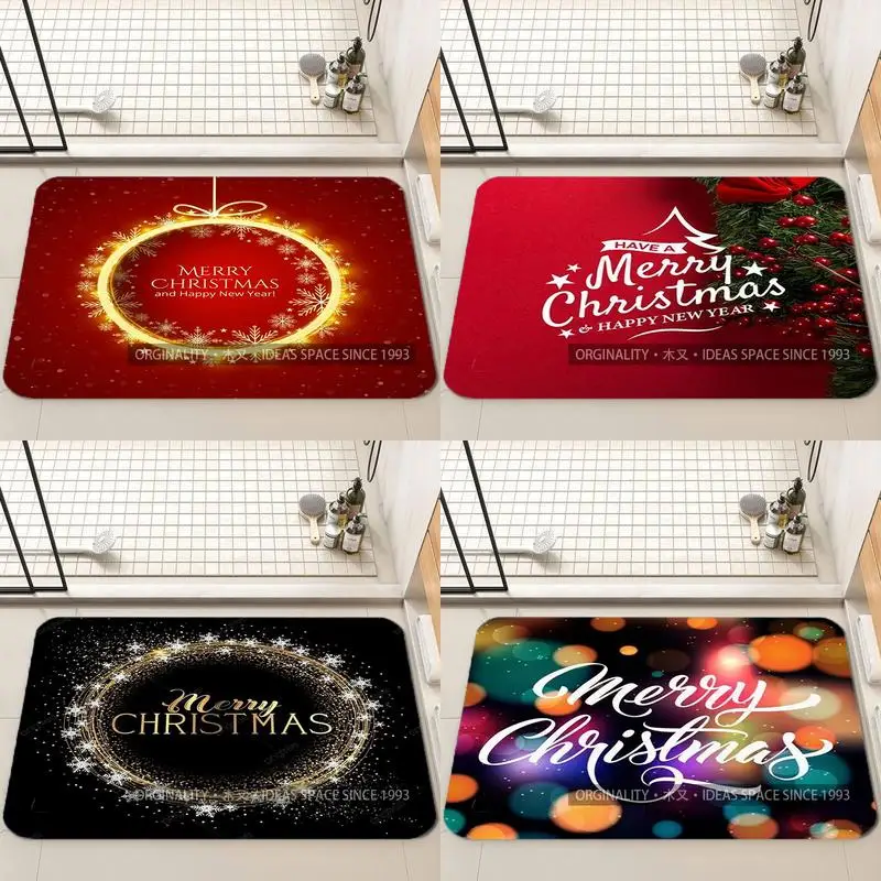 

Merry Christmas Pattern Mat Living Room Decoration Home Sofa Non-Slip Carpet Study Bedroom Tatami Children'S Soft Floor Mat