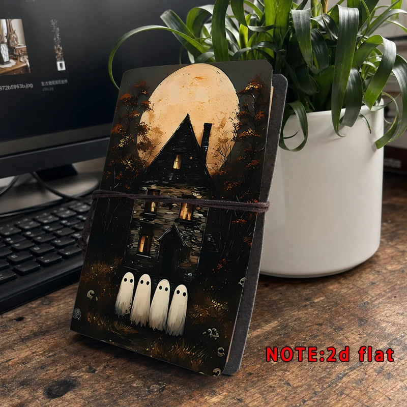 Travel Notebook Journal - Cadılar Bayramı Perili Ev Sevimli Hayalet