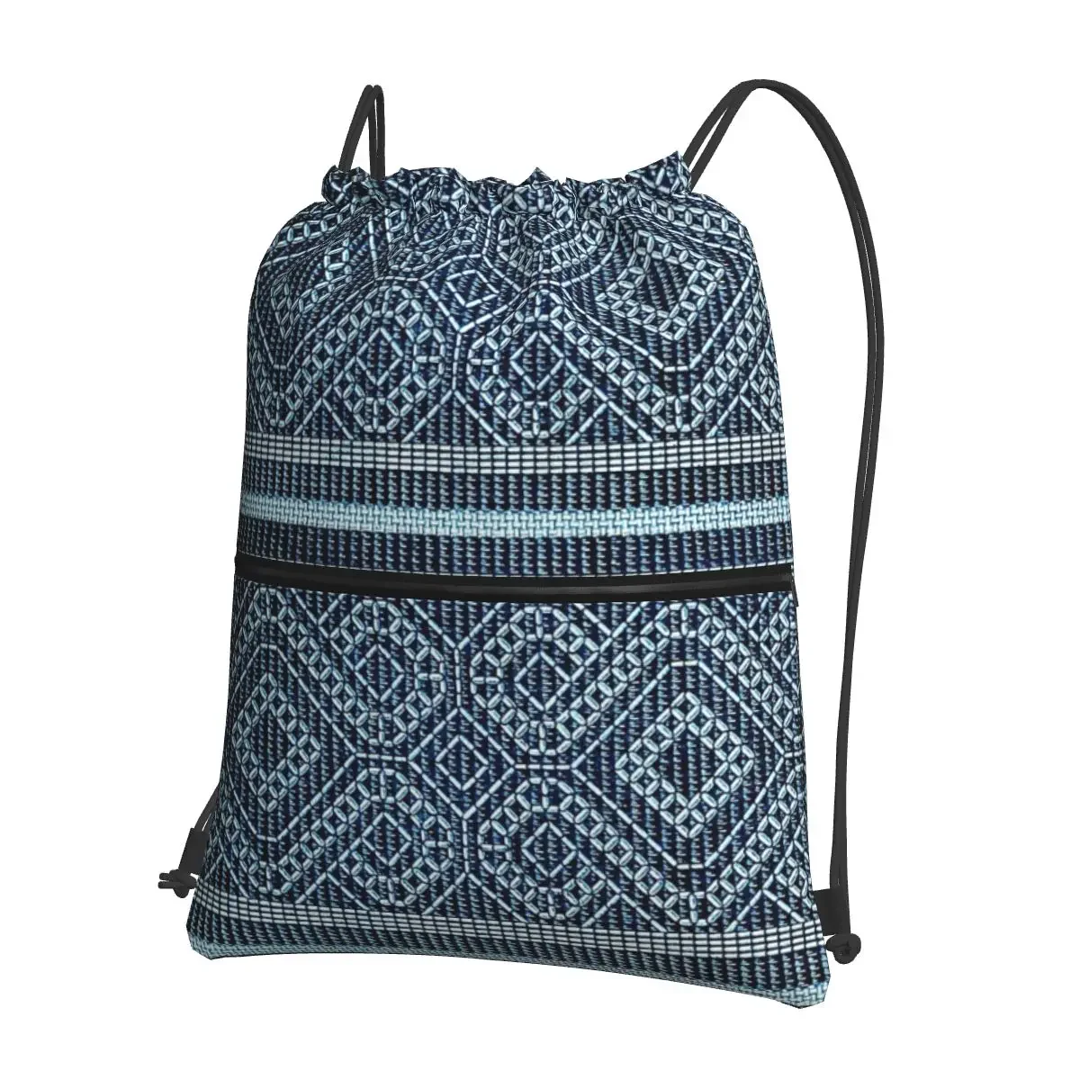 

Coptic Pattern Design - Blue Portable Backpacks Drawstring Bag Multi-function Drawstring Bundle Pocket Book Bags For Man Woman