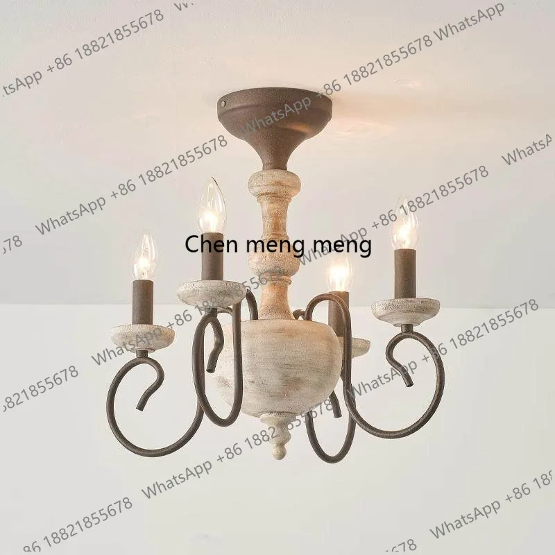 

American vintage bedroom ceiling light, French creative personality art, dining room entrance main light