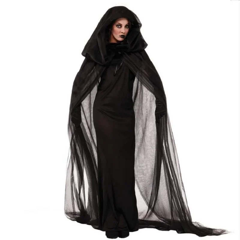 

Halloween Costume Aduct Cosplay M And XL Size Ghost Bride Dresses With Black Tippet And Glove Vampire Uniform