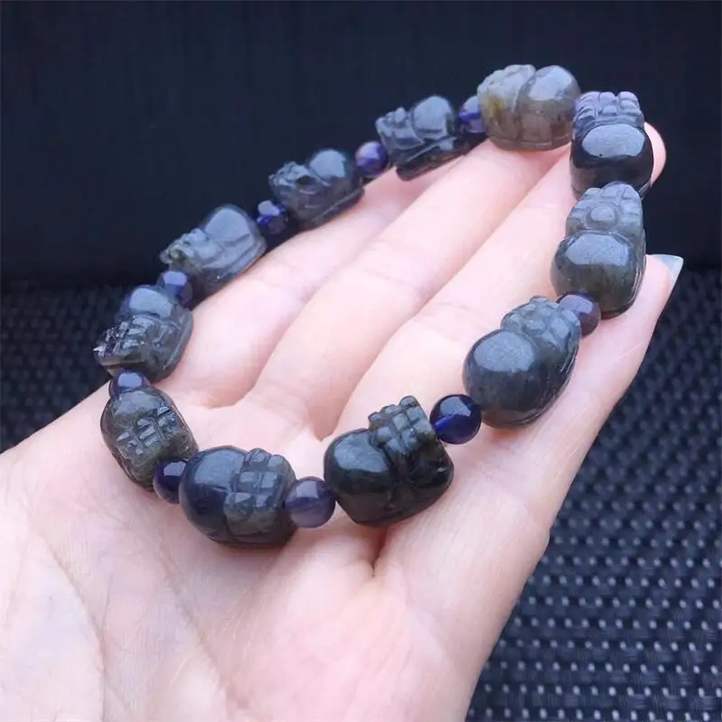 Natural Iolite Pixiu Bracelet Women Beautiful Colorful Crystal Energy Healing Fengshui Fashion Jewelry 1PCS