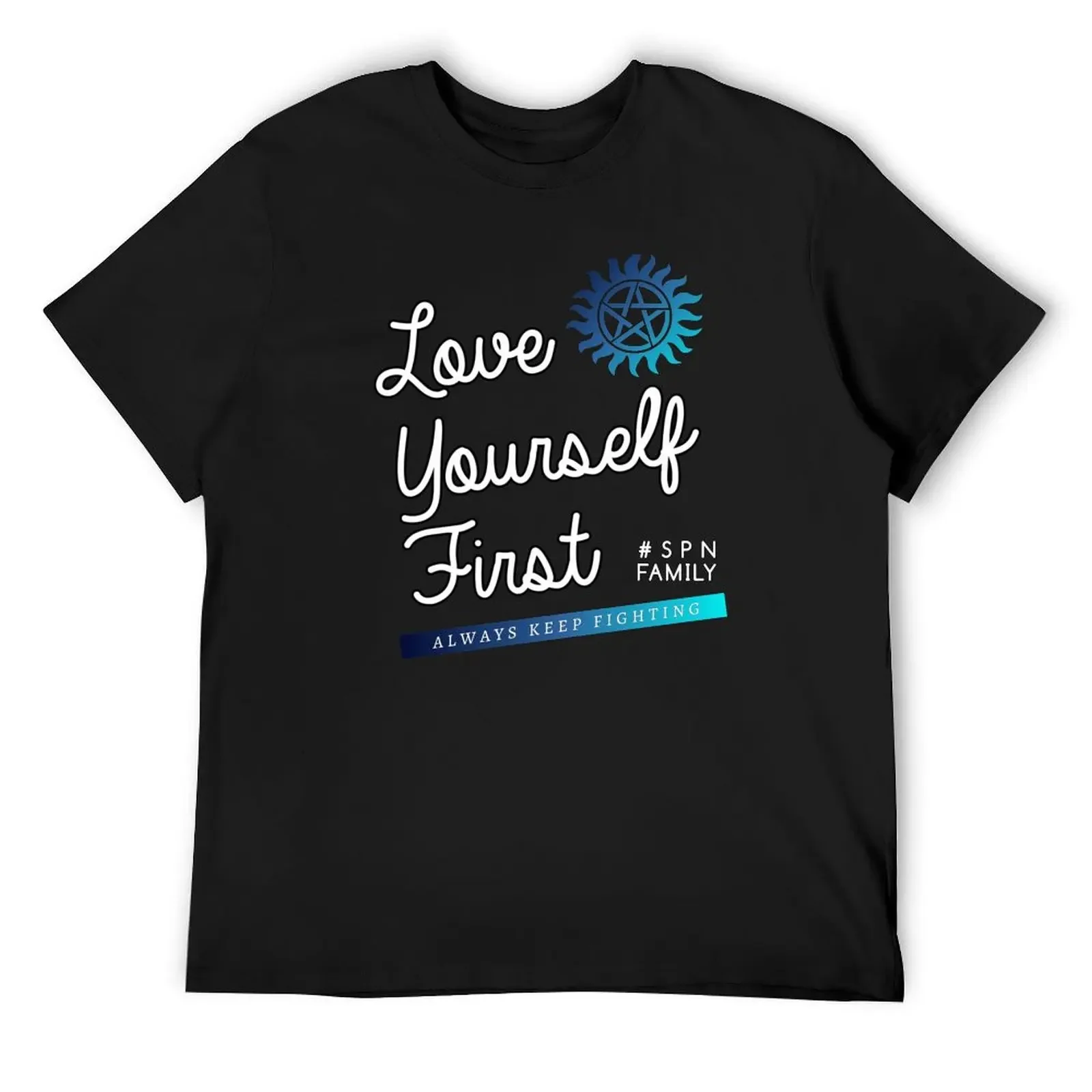 Футболка Always Keep Fighting-Love Yourself First, уличная одежда, футболки с рисунком, футболка с аниме, хлопковая футболка для мужчин
