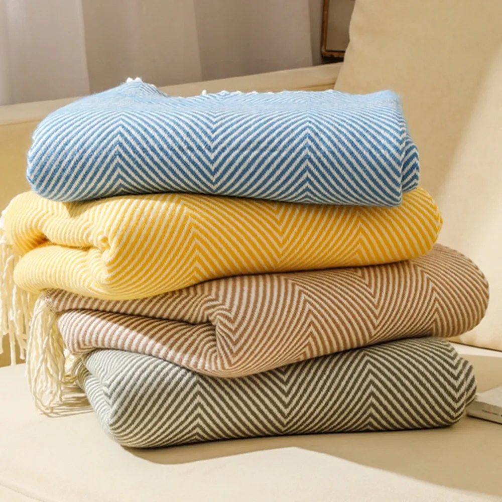 

Bedside Towel Blanket Woven Blanket Air Conditioning Blanket Shawl Blanket Summer Cool Blanket Nap Blanket Towel