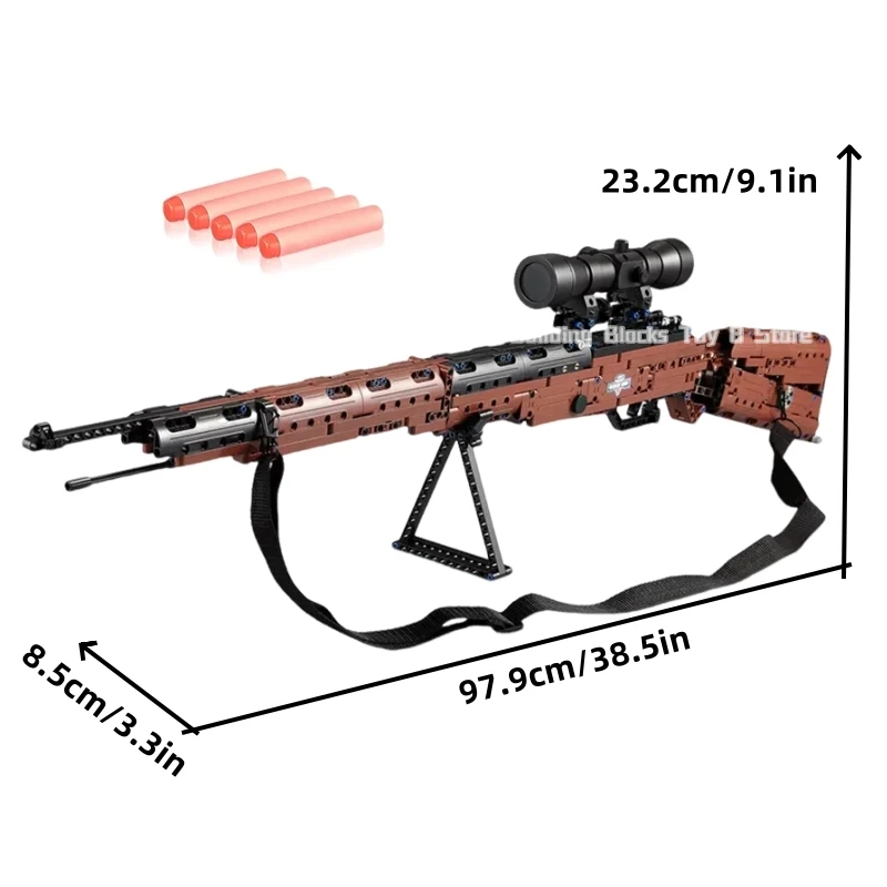 653 قطعة سلاح SWAT التقنية 98K قناص بندقية رؤية تلسكوب نماذج اللبنات بندقية كتل اللعب هدايا عيد الميلاد #6