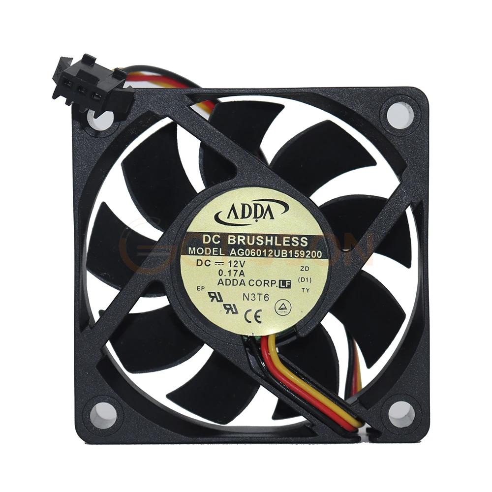 

new ADDA AG06012UB159200 DC 12V 0.17A 60x60x15mm 3-Wire 6cm Server Cooling Fan