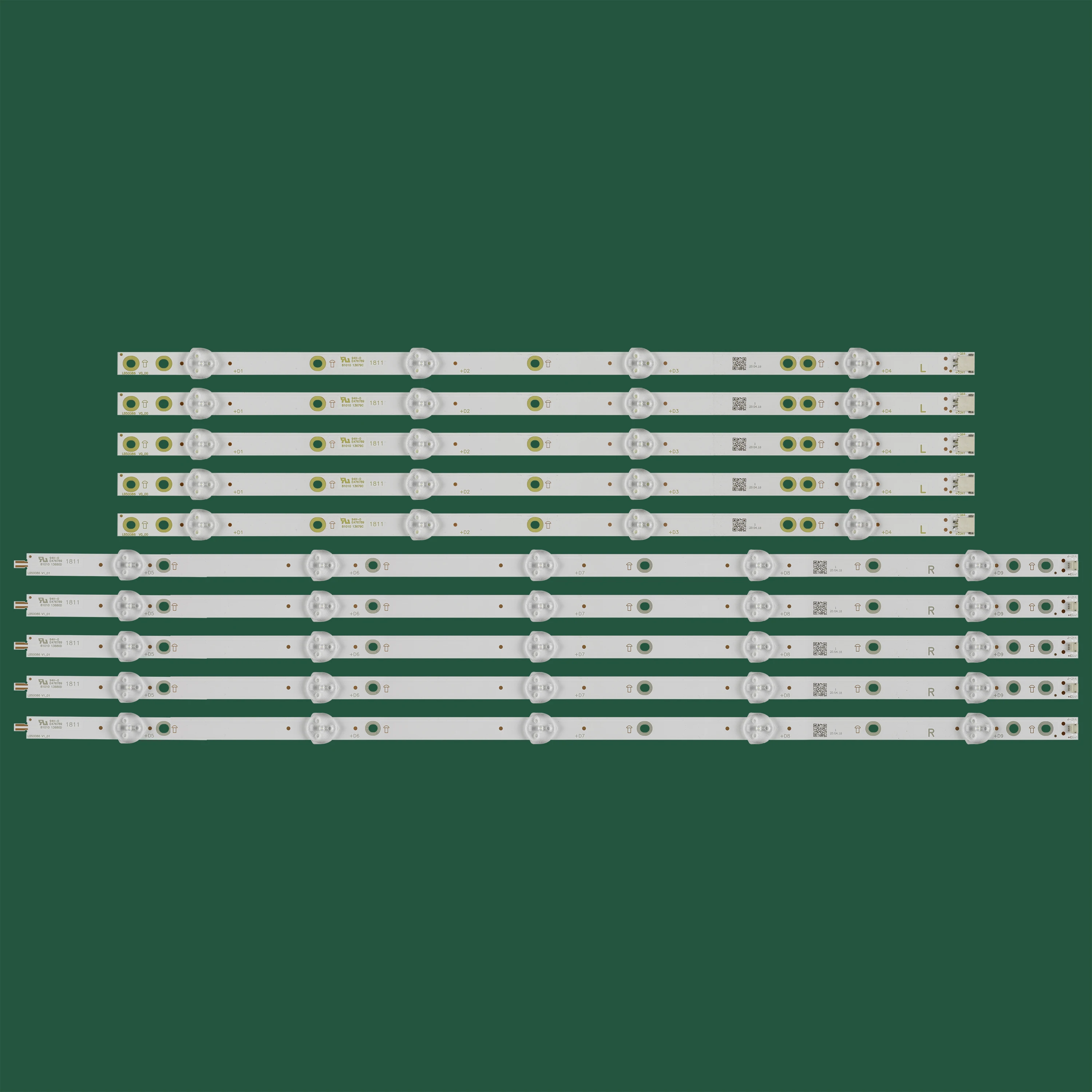 Strip LED 10 buah/set untuk 50PUS6201 50PUS6503 50PUS6753 50PUS6262 50PFK6550/12 50PUS6703 50PUS6753/12 LB50082 LB50086 LB50089 V0