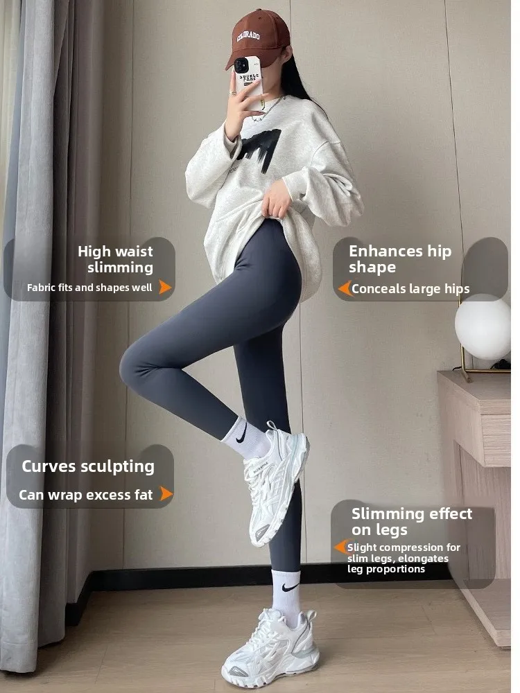 High Waist Thiened Fce arkskin Pants Women's Fitn Trousers with kets Yoga Bot plus Size Spring Autumn Winter