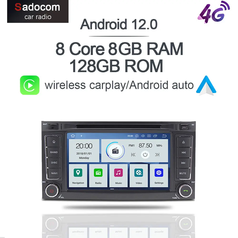 

Carplay DSP IPS LTE Android 11,0 8 ядер 8G + 128G Автомобильный dvd-плеер GPS RDS радио Bluetooth 5,0 для VW Touareg T5 Multivan 2004-2011