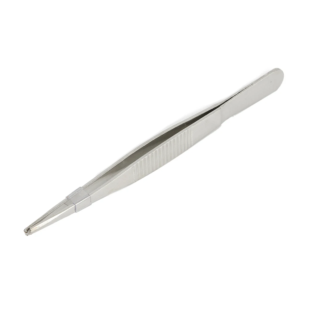 Spezielle 1-teilige gezahnte Pinzette für präzisen Griff, heiß begehrt, zum Manipulieren von Nadeln, silberfarben, zum Nähen, 125 mm / 5 Zoll, bester Preis – Detail 14