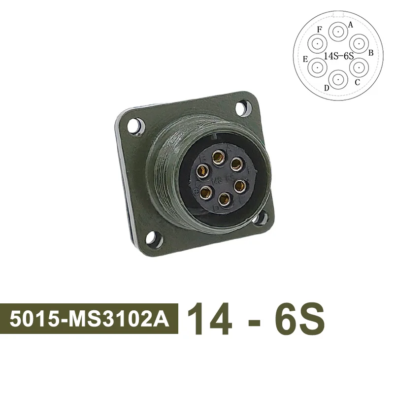 Mil std ronde connector ms3102a 14s-2 14s-5 14s-6 MIL-C 5015 militaire specificatie connectoren ms3106 ms3108 stekker & stopcontact