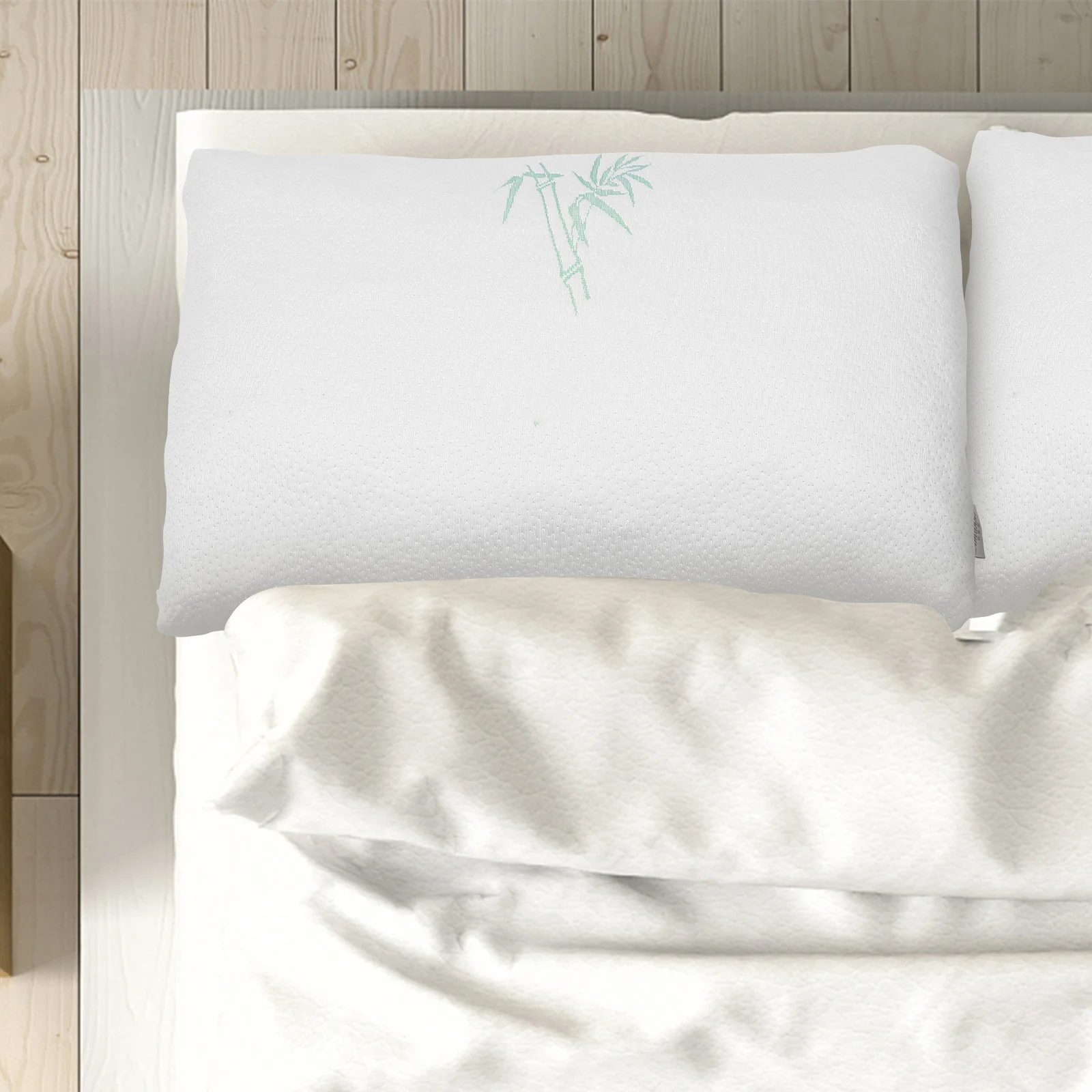 

2pcs Memory Pillow Cover 60Cmx40Cm High-Density Skin-Friendly Fabric Breathable Moisture-Wicking Ergonomic Cervical Support For