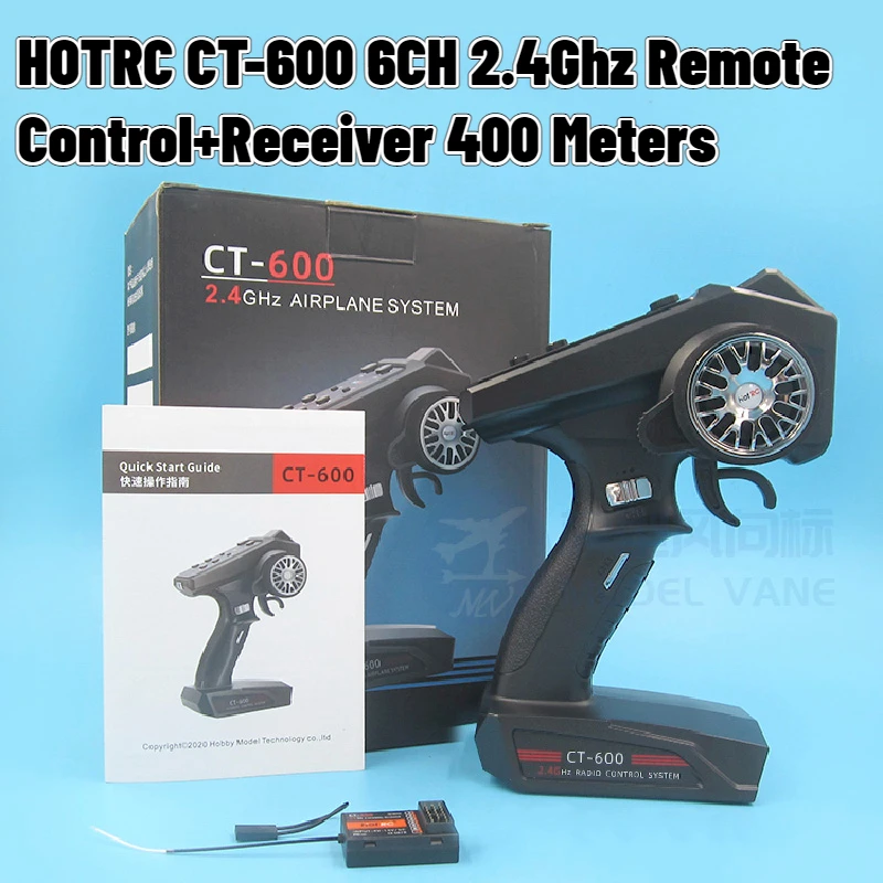 

HOTRC CT-600 DC4.5-9V 2.4Ghz 6CH PWM FHSS Transmitter Remote Control+Receiver 400 meters For RC Model Car/Ship/Tank