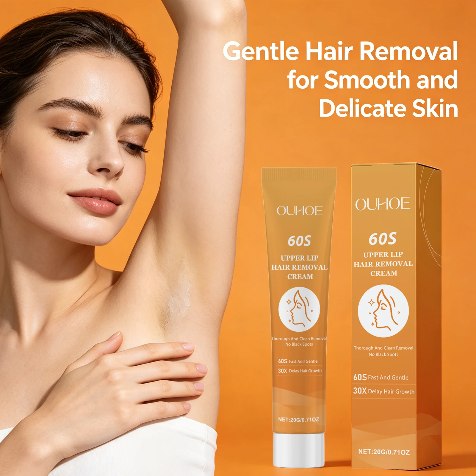 Gentle Facial and Body Hair Removal Cream for Smooth Silky Skin Mild Depilatory for Women and Men Softens Hair Depilatory Cream