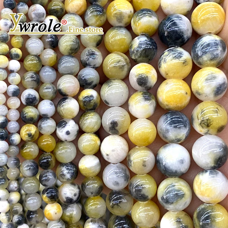 

Round Yellow Persian Jade Natural Stone 4-12mm Loose Spacer Beads for Jewelry Making Diy Bracelets Charms Accessories