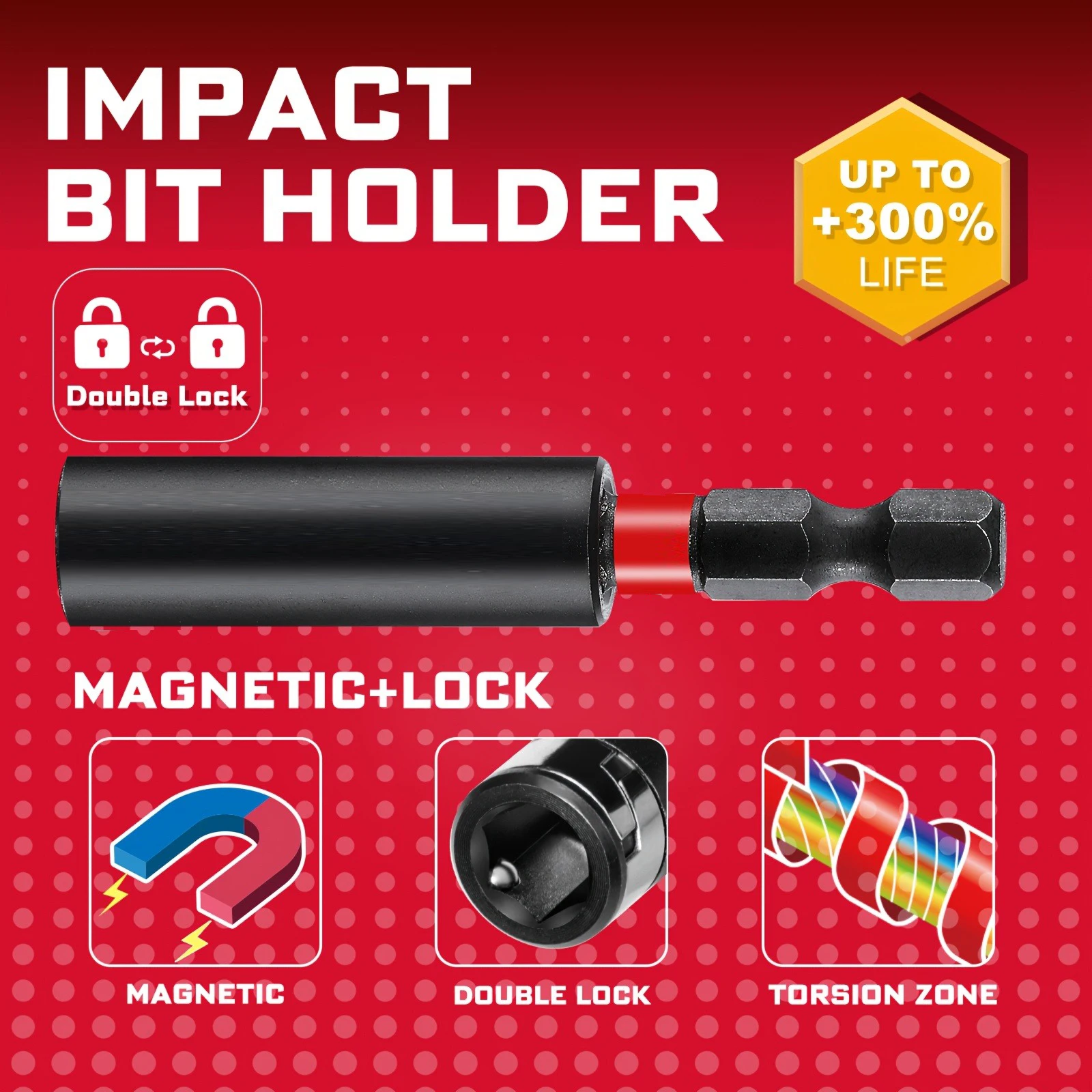 Geinxurn 22-teiliges Schlagschrauber-Bit-Set mit Organizer-Hülse, magnetischen Multi-Driver-Bits aus S2-Stahl und 1 x Bithalter