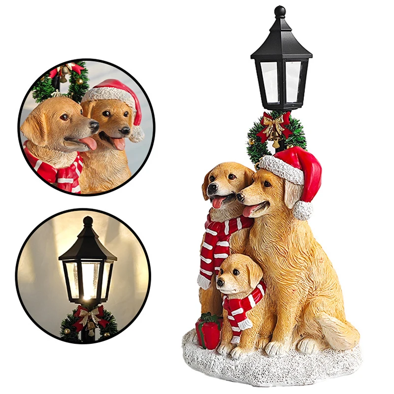 

Dog Christmas Statues For Decoration Resin Sculptures Christmas Ornaments Living Room Table Desk Decorative Home Decor Dropship