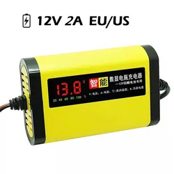 12v 2a Car Battery Charger Led Display Motorcycle Batteries Power Charge Short Circuit For 12v 12ah 14a Lead-aci