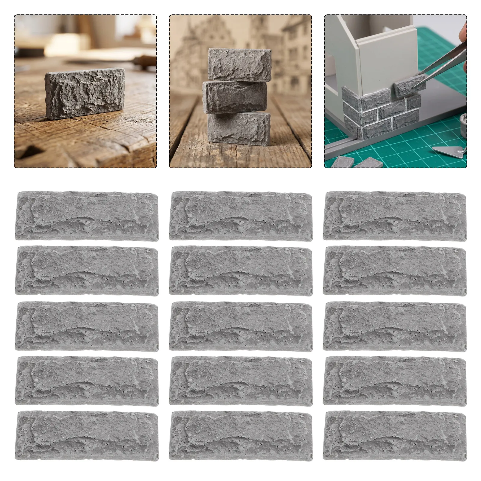 

25Pcs Miniature Tiny Bricks Realistic Cultural Stone Appearance Mini Bricks for DIY Architectural Sand Table Landscape Materials