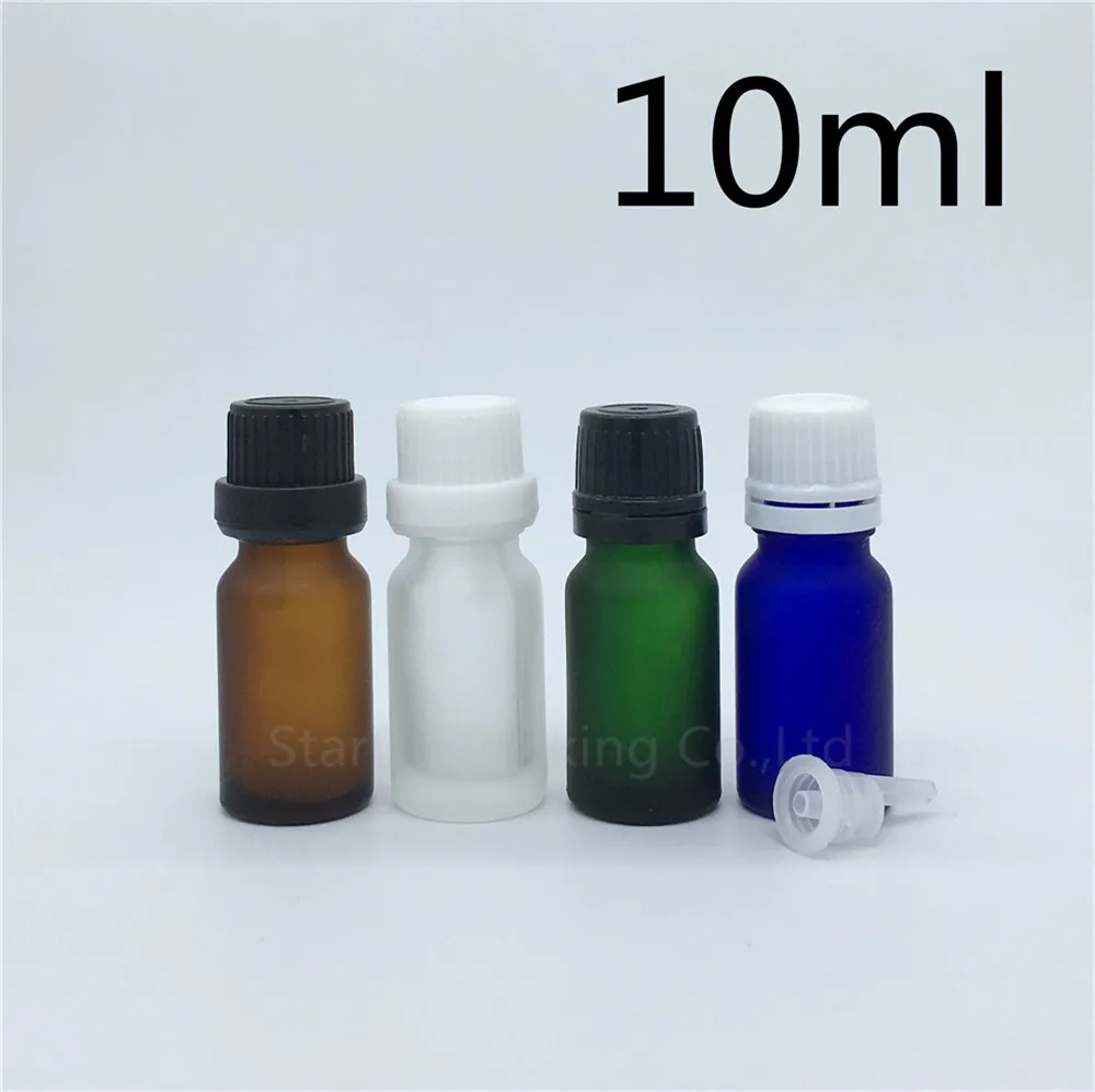 

Travel Bottle 10ml Green Blue Amber Transparent Frosted Glass Bottle, Vials Essential Oil Bottle With Tamper Evident Cap 200pcs