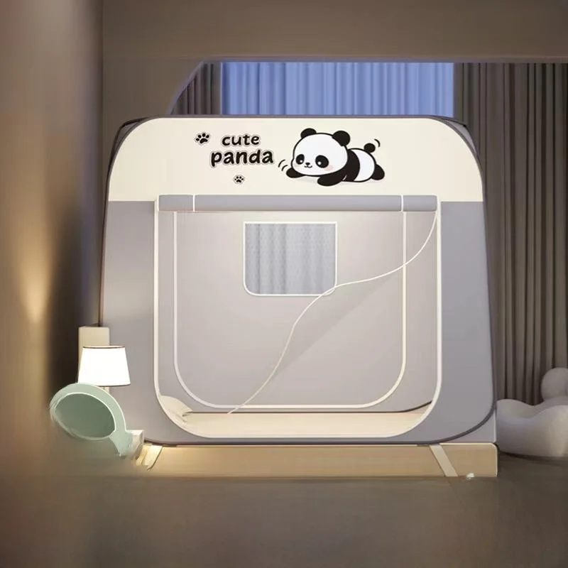 No-Install Warmth Mongolian Tent Mosquito Net Hotel Light Block Tent Mosquito Net Breathable Polyester Windproof Grade a Baby...