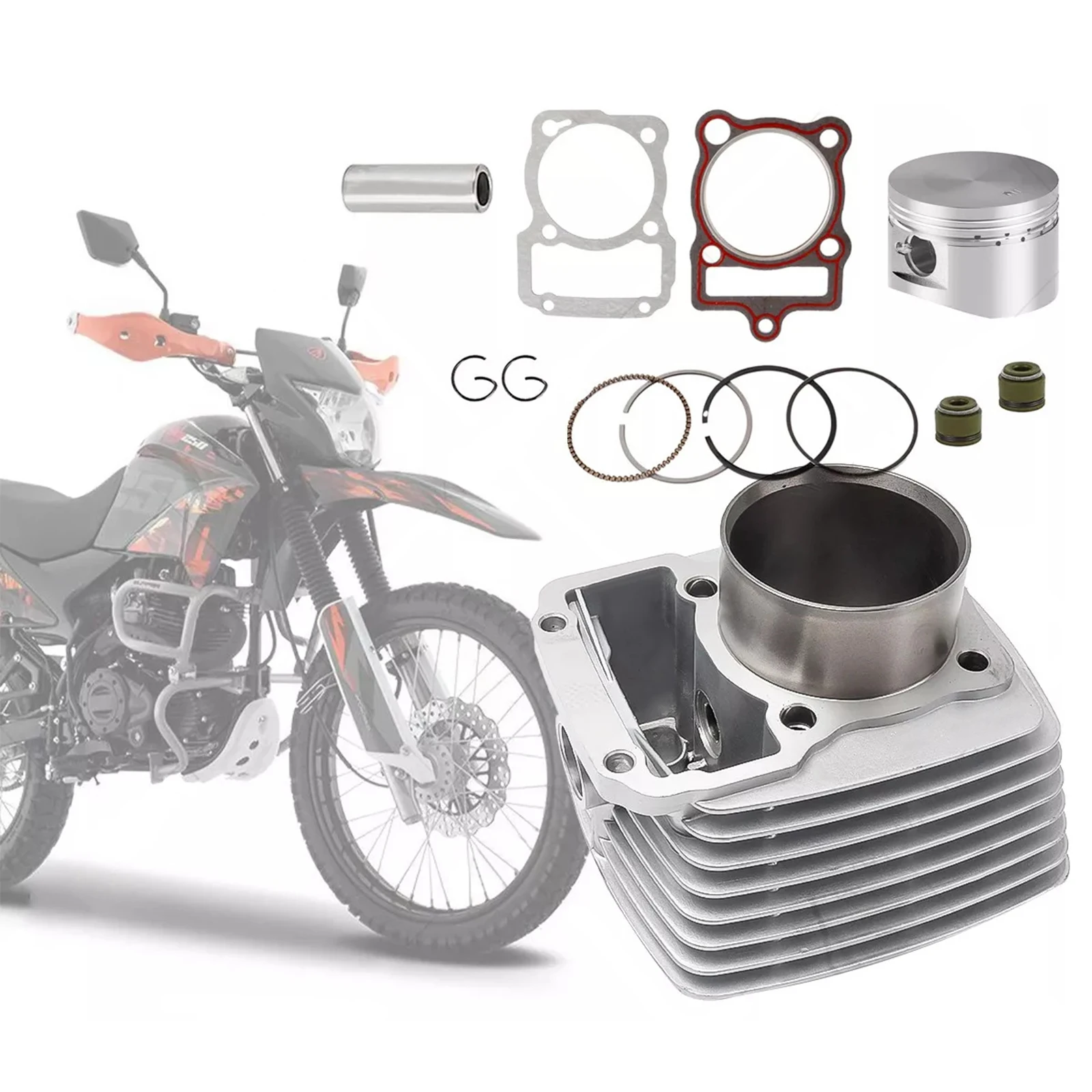 

1 Set Moto Cylinder piston Big Bore Kit 67mm For Italika DM250 250CC Motorcycle Replacement Part