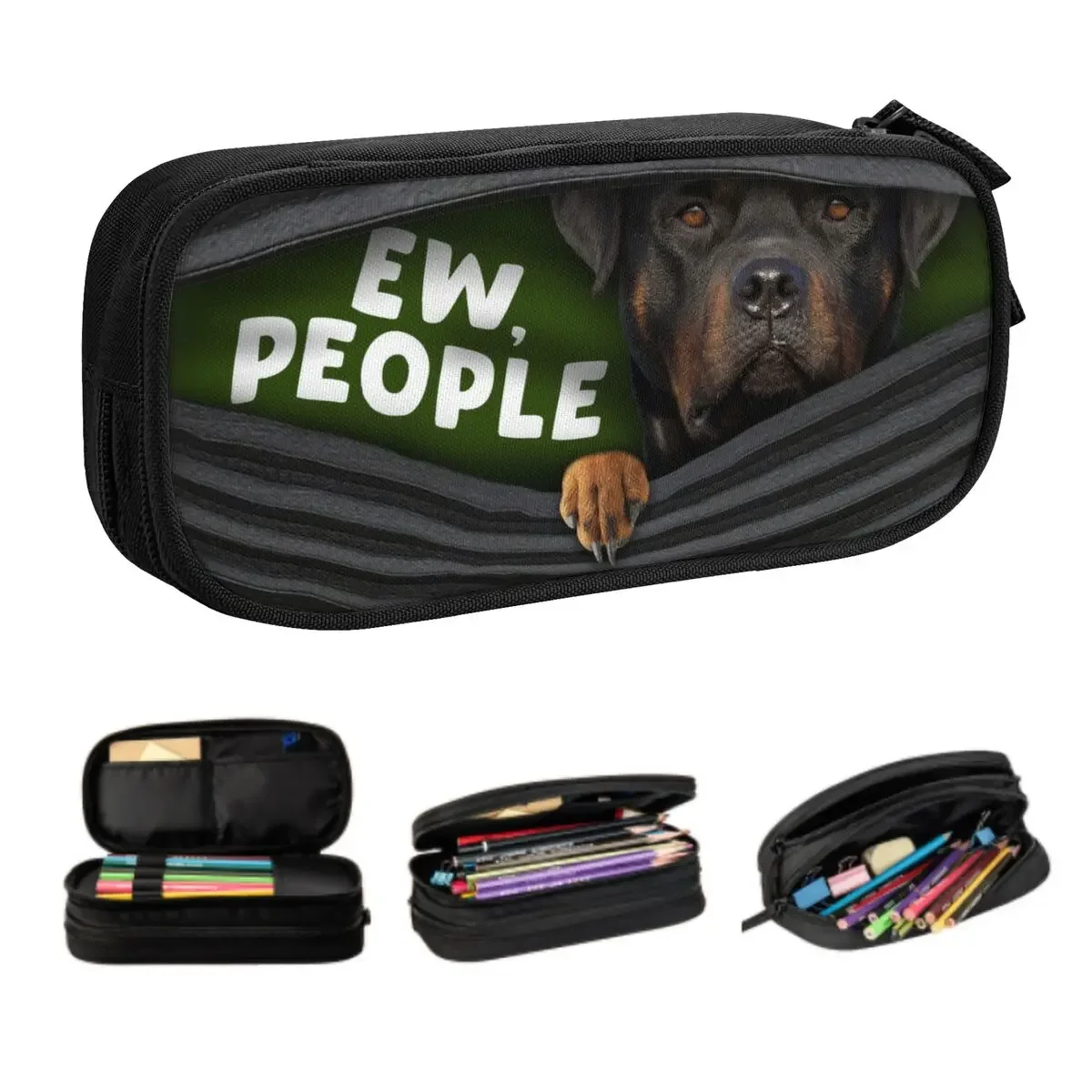 

Rottweiler Ew People Cute Pencil Case Girls Boys Large Capacity Metzgerhund Rott Rottie Dog Pencil Pouch School Accessories