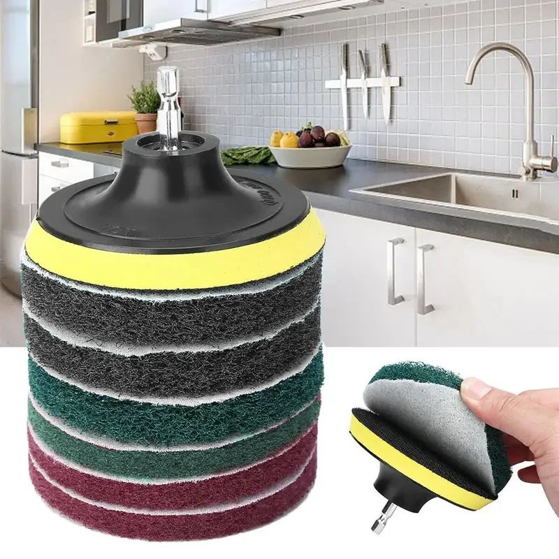 12-teiliges Bohrbürstenaufsatzset, Power Cleaning Scrub Brush und Scrub-Schwamm, für Fugenboden, Fliesen, Badezimmer, Küche – Detail 5