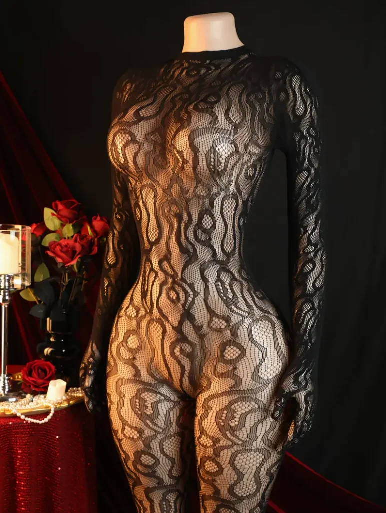 المثيرة شبكة صيد السمك بوديستوكينج إغراء المرأة Crotchless شفافة الجوف خارج الاباحية مثير الملابس الداخلية ارتداءها ازياء غريبة